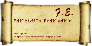Fábián Edömér névjegykártya